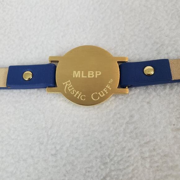 Detroit Tigers MLB Rustic Cuff Bracelet Genuine Leather Blue Wristband NEW - Picture 4 of 6